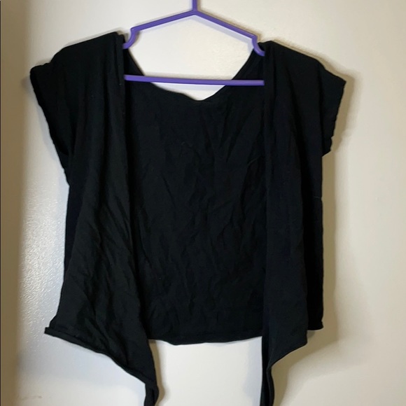 WILFRED ARITZIA black tie up crop top - Picture 4 of 4